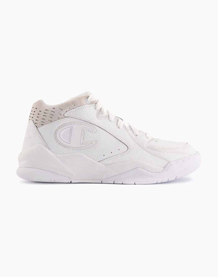 Champion Mens Sneakers NZ - Zone 93 Mid-Cut White ( 9564-NDPXQ )